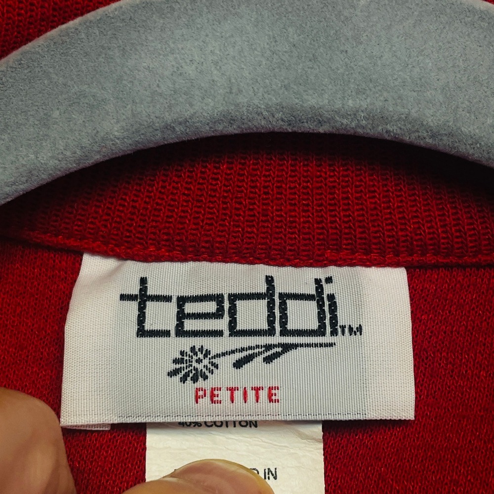 Vintage Teddi Retro Rockabilly Top PL Peter Pan Collar Secretary - Picture 8 of 9